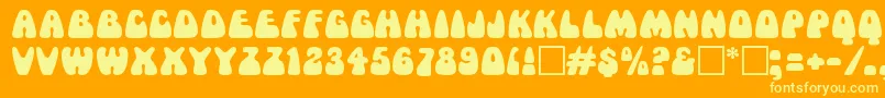 MamaRegular Font – Yellow Fonts on Orange Background