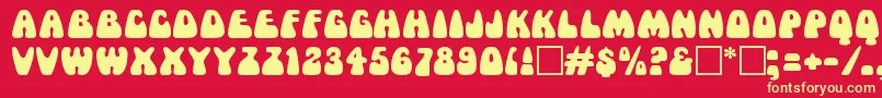 MamaRegular Font – Yellow Fonts on Red Background