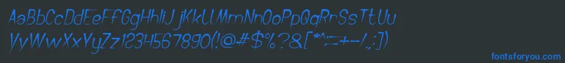 CrochetPatternBoldItalic Font – Blue Fonts on Black Background
