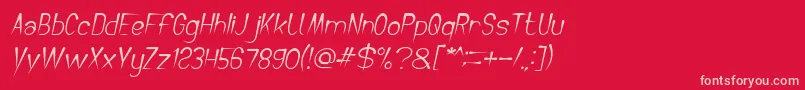 CrochetPatternBoldItalic Font – Pink Fonts on Red Background