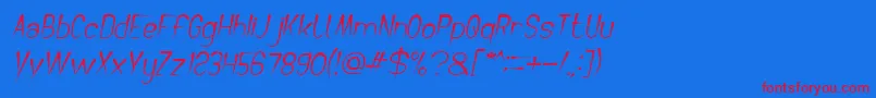 CrochetPatternBoldItalic Font – Red Fonts on Blue Background