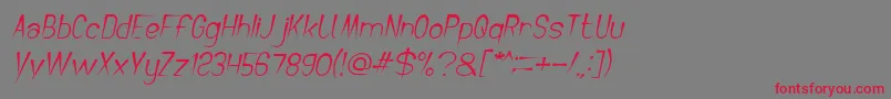 CrochetPatternBoldItalic Font – Red Fonts on Gray Background