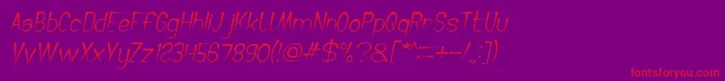 CrochetPatternBoldItalic Font – Red Fonts on Purple Background