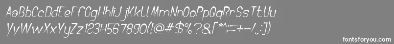 CrochetPatternBoldItalic Font – White Fonts on Gray Background