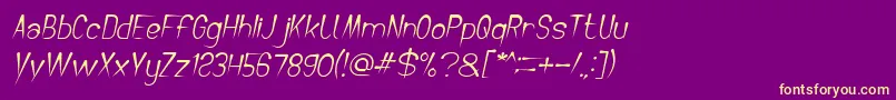 CrochetPatternBoldItalic Font – Yellow Fonts on Purple Background