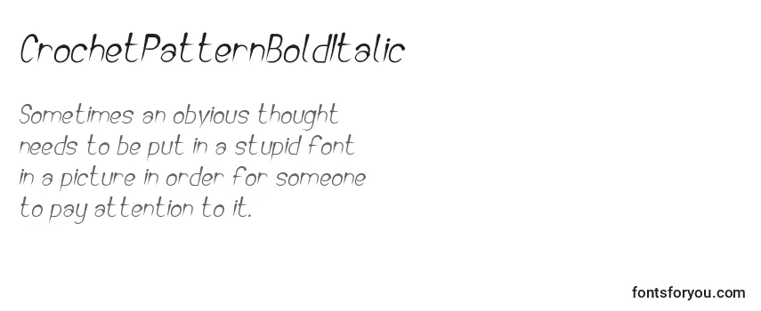 Шрифт CrochetPatternBoldItalic