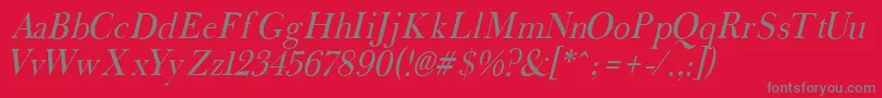 FradleI-Schriftart – Graue Schriften auf rotem Hintergrund