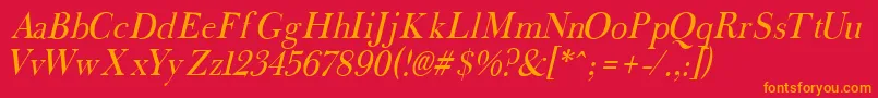 FradleI Font – Orange Fonts on Red Background