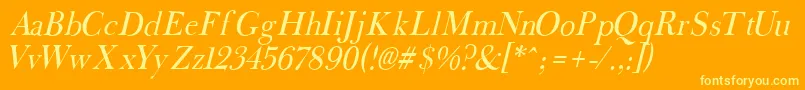 FradleI-fontti – keltaiset fontit oranssilla taustalla