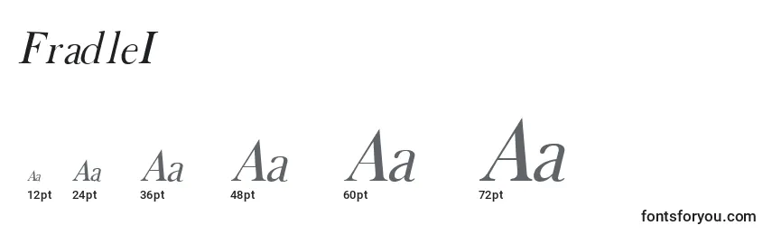 FradleI Font Sizes
