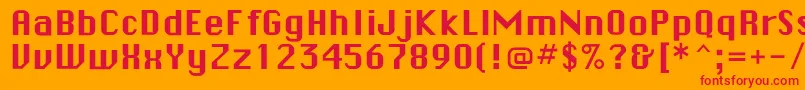 Chicagoflf Font – Red Fonts on Orange Background