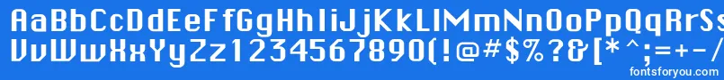 Czcionka Chicagoflf – białe czcionki na niebieskim tle