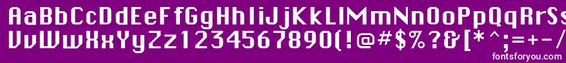 フォントChicagoflf – 紫の背景に白い文字