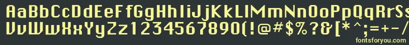 フォントChicagoflf – 黒い背景に黄色の文字