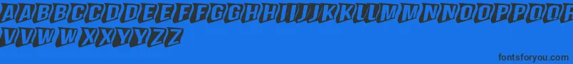 GenghiskhanframedMdperspecti Font – Black Fonts on Blue Background