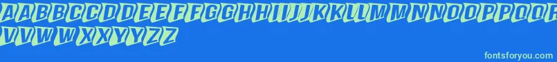 GenghiskhanframedMdperspecti Font – Green Fonts on Blue Background