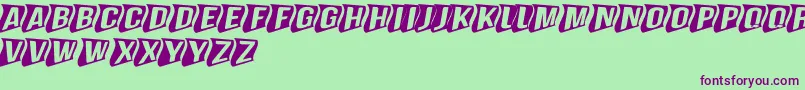 GenghiskhanframedMdperspecti Font – Purple Fonts on Green Background