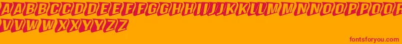 GenghiskhanframedMdperspecti Font – Red Fonts on Orange Background
