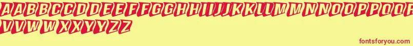 GenghiskhanframedMdperspecti Font – Red Fonts on Yellow Background