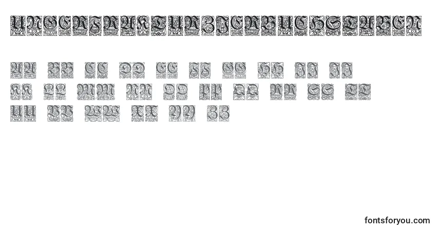 A fonte Ungerfrakturzierbuchstaben – alfabeto, números, caracteres especiais
