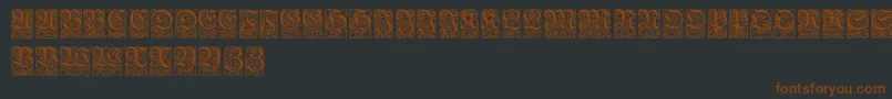 Fonte Ungerfrakturzierbuchstaben – fontes marrons em um fundo preto