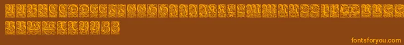 Ungerfrakturzierbuchstaben Font – Orange Fonts on Brown Background