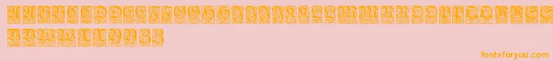 Ungerfrakturzierbuchstaben Font – Orange Fonts on Pink Background