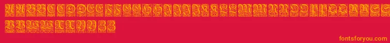 Ungerfrakturzierbuchstaben Font – Orange Fonts on Red Background