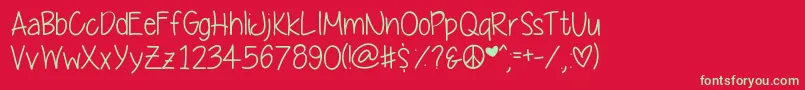 Yummycupcakes Font – Green Fonts on Red Background