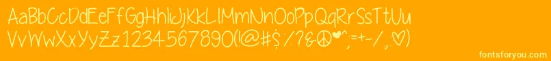 Yummycupcakes Font – Yellow Fonts on Orange Background