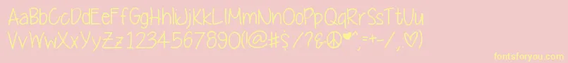 Yummycupcakes Font – Yellow Fonts on Pink Background