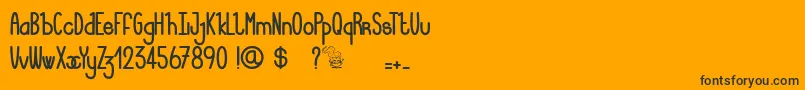 Saiba mais sobre a fonte LucieMandragore Fonte LucieMandragore – fontes pretas em um fundo laranja