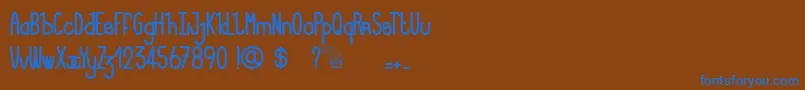 フォントLucieMandragore – 茶色の背景に青い文字