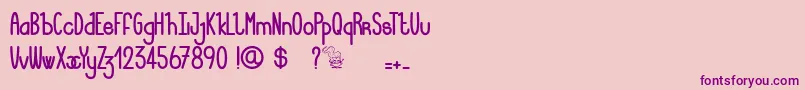 Шрифт LucieMandragore – фиолетовые шрифты на розовом фоне
