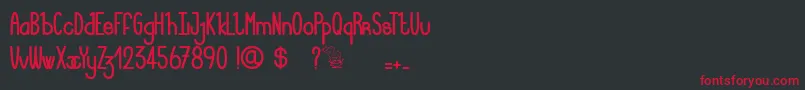 LucieMandragore-fontti – punaiset fontit mustalla taustalla