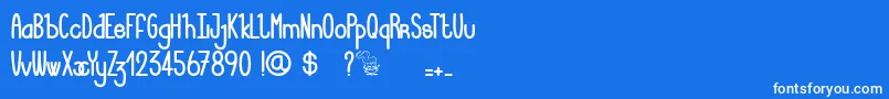 Шрифт LucieMandragore – белые шрифты на синем фоне