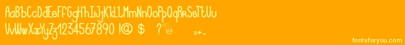 LucieMandragore Font – Yellow Fonts on Orange Background