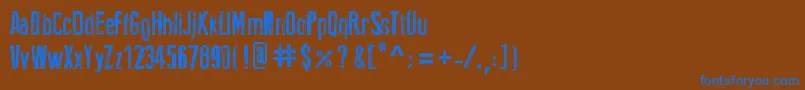 フォントNewPressEroded – 茶色の背景に青い文字