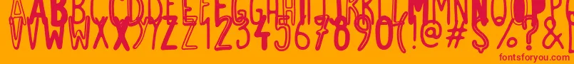 DontYouKnow Font – Red Fonts on Orange Background