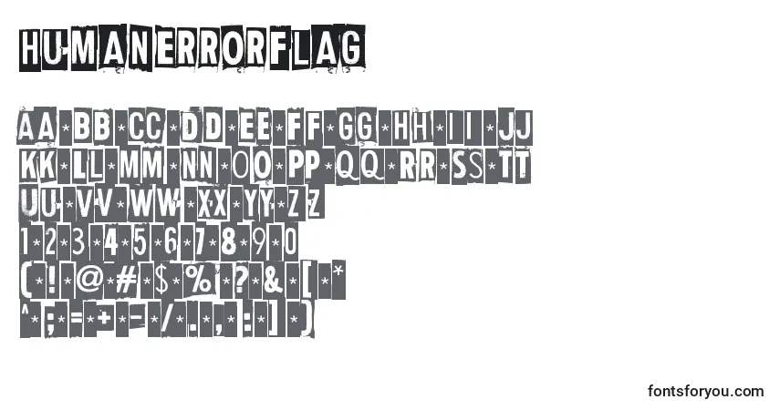 Fuente HumanErrorFlag - alfabeto, números, caracteres especiales