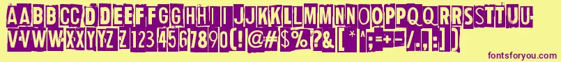 HumanErrorFlag Font – Purple Fonts on Yellow Background