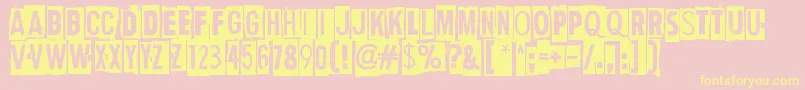 Fonte HumanErrorFlag – fontes amarelas em um fundo rosa