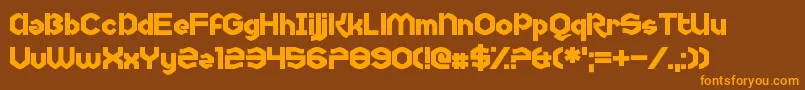 Uncopyrightable Font – Orange Fonts on Brown Background