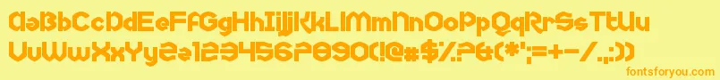 Uncopyrightable Font – Orange Fonts on Yellow Background