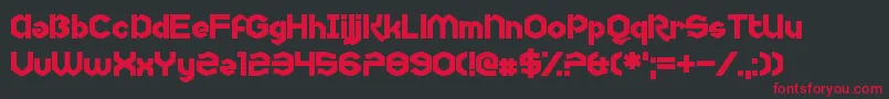 Czcionka Uncopyrightable – czerwone czcionki na czarnym tle