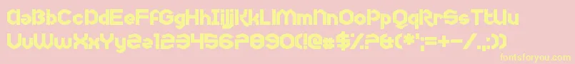 Police Uncopyrightable – polices jaunes sur fond rose