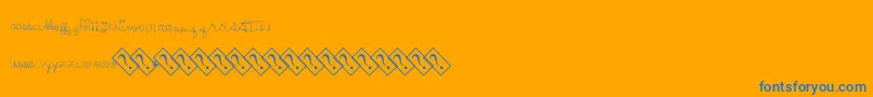 Singleline Font – Blue Fonts on Orange Background