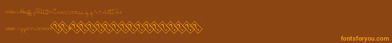 Singleline Font – Orange Fonts on Brown Background