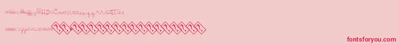 Singleline Font – Red Fonts on Pink Background