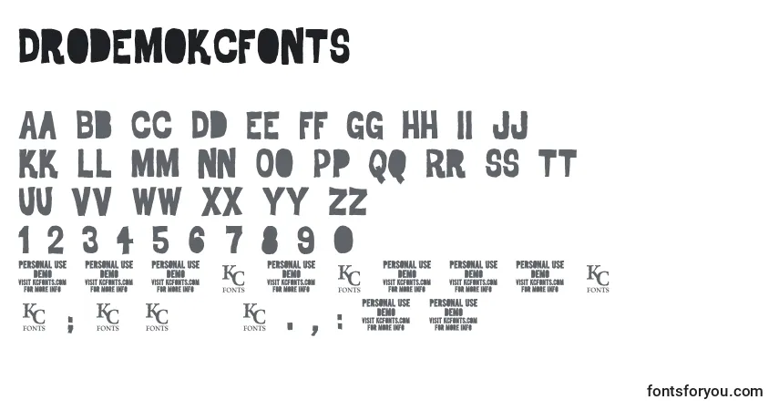 Fuente DrodemoKcfonts - alfabeto, números, caracteres especiales